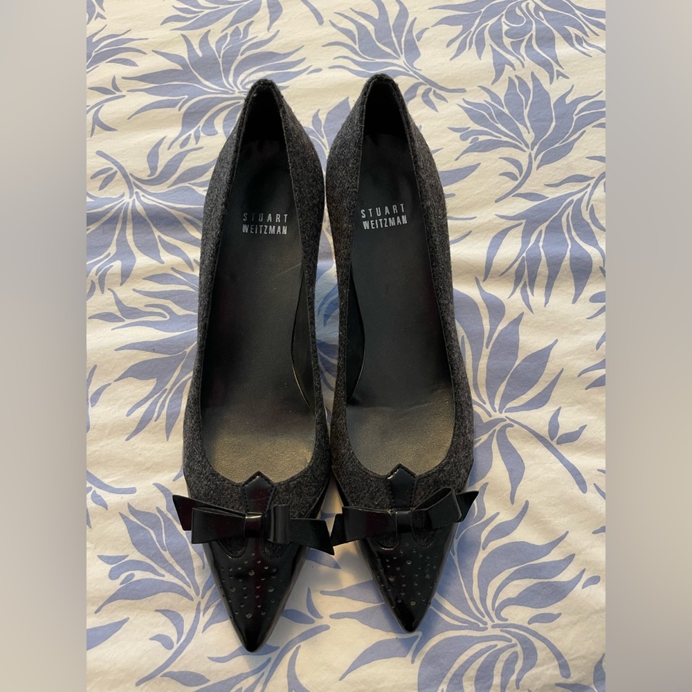 Gently Worn Stuart Weitzman Wool/Leather/Patent L… - image 1